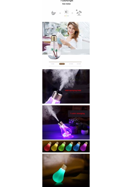 Dekoratif LED Işıklı Hava Nemlendirici Buhar Makinası 400 ml Su Hazneli fırsatları