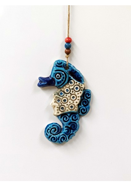 Sü-Me Seramik Mini Deniz Atı Dekoratif Duvar Süsü 9 x 14 cm