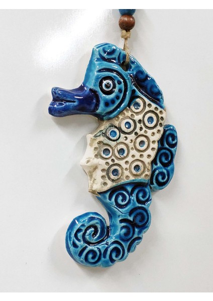 Sü-Me Seramik Mini Deniz Atı Dekoratif Duvar Süsü 9 x 14 cm
