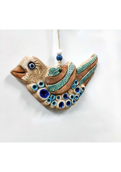 Sü-Me Seramik Mini Kuş Dekoratif Duvar Süsü 17 x 10 cm