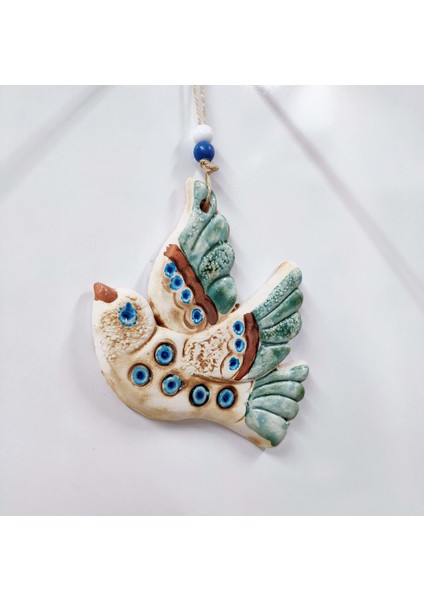 Sü-Me Seramik Mini Kuş Dekoratif Duvar Süsü 14 x 13 cm