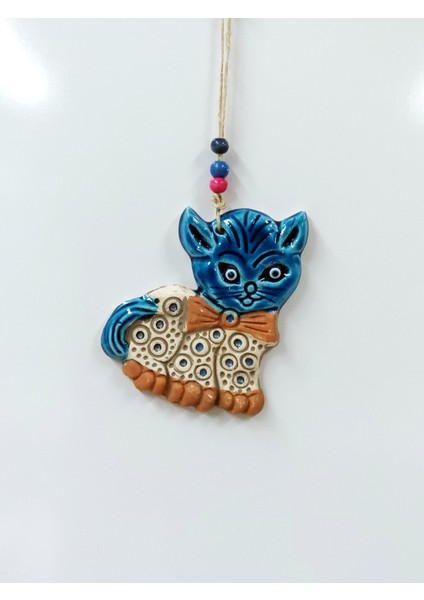 Sü-Me Seramik Mini Kedi Dekoratif Duvar Süsü 10 x 12 cm