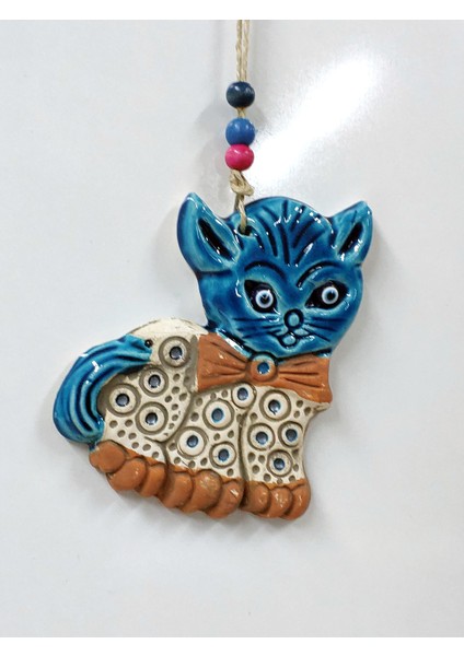 Sü-Me Seramik Mini Kedi Dekoratif Duvar Süsü 10 x 12 cm