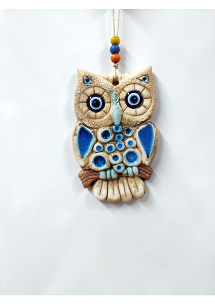Sü-Me Seramik Mini Baykuş Dekoratif Duvar Süsü 10 x 15 cm