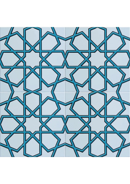 Çini 20x20 Cm SP 89-v Turkuaz Beyaz Türkmen Yıldızı Çini Karo fiyatları