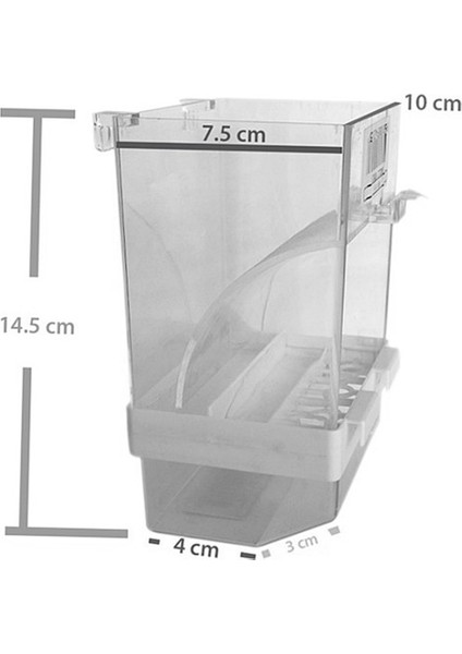 Garden Mix Akıllı Kuş Yemliği Taban Hazneli Beyaz (10 - 7,5) - 14,5 cm