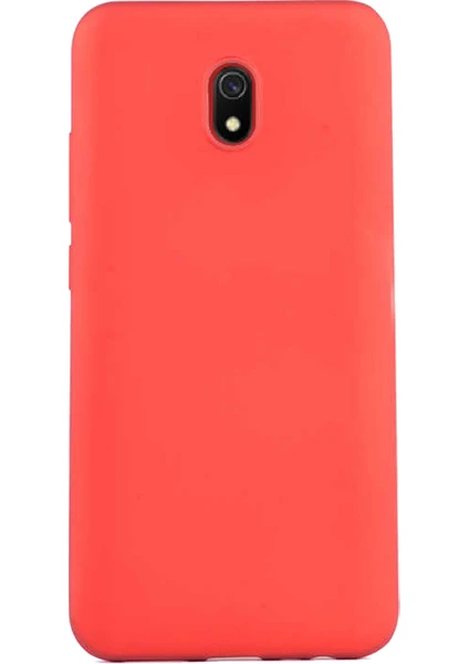 Case 4U Xiaomi Redmi 8A Kılıf Klasik Mat Renkli Yumuşak Premier Silikon Kırmızı