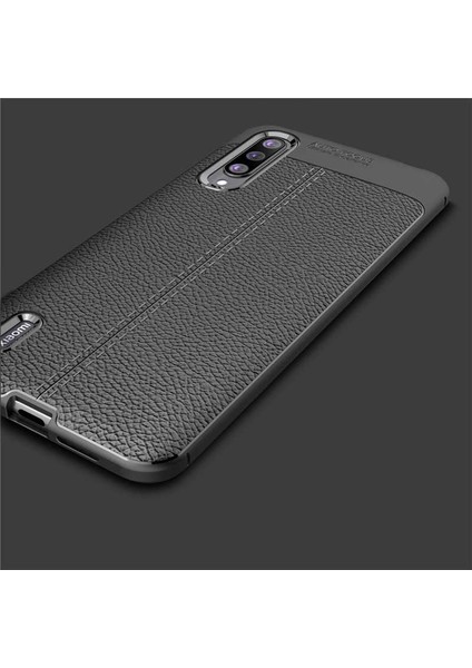 Case 4U Xiaomi Mi 9 Lite Kılıf Rugan Armor Deri Görünümlü Yüksek Kalite Silikon Niss Kırmızı