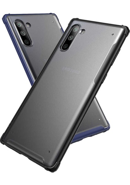 Note 10 Kılıf Renkli Silikon Kenarlı Sert Volks Arka Kapak Lacivert