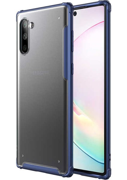 Note 10 Kılıf Renkli Silikon Kenarlı Sert Volks Arka Kapak Lacivert