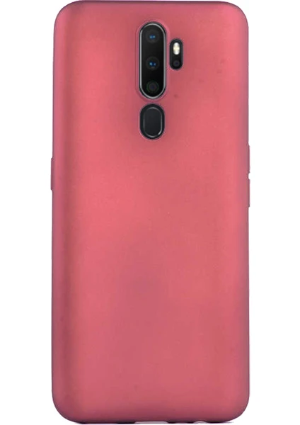 Case 4U Oppo A5 - A9 2020 Kılıf Klasik Mat Renkli Yumuşak Premier Silikon Kırmızı