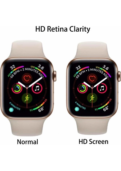 Apple Watch Uyumlu Seri 5 44mm Tam Kaplayan Kavisli Cam Ekran Koruyucu Siyah
