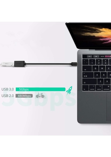 Type-C USB 3.0 Dönüştürücü Adaptör Siyah