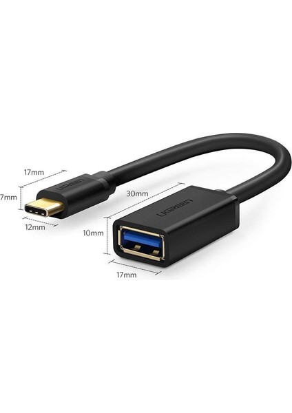 Type-C USB 3.0 Dönüştürücü Adaptör Siyah