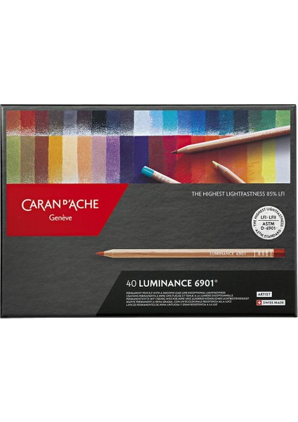 Luminance 6901® 40 Renkli Boya Kalemi Seti Yüksek Solmazlık Özelliğiyle
