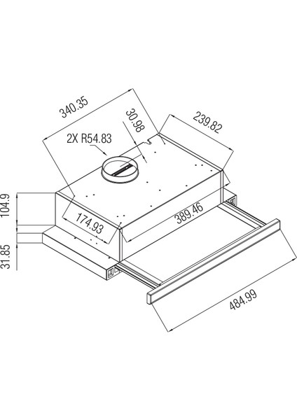 Hibsan Aspiratör  8052 + 2 Adet Alüminyum Filtre