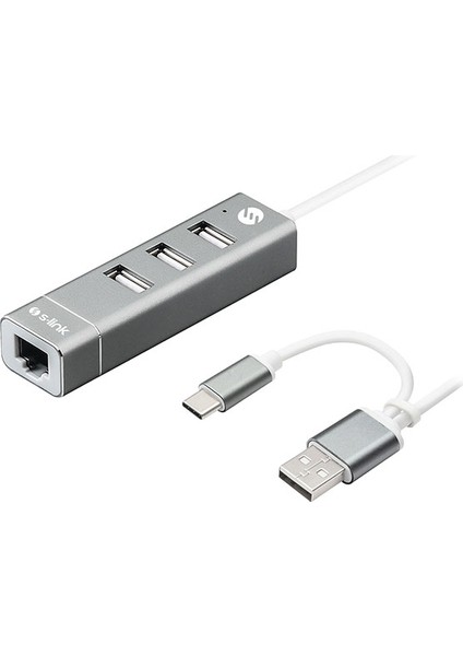 SW-U222 Type-C To 10/100MBPS-3 Port Usb3.0 Ethernet Adaptör