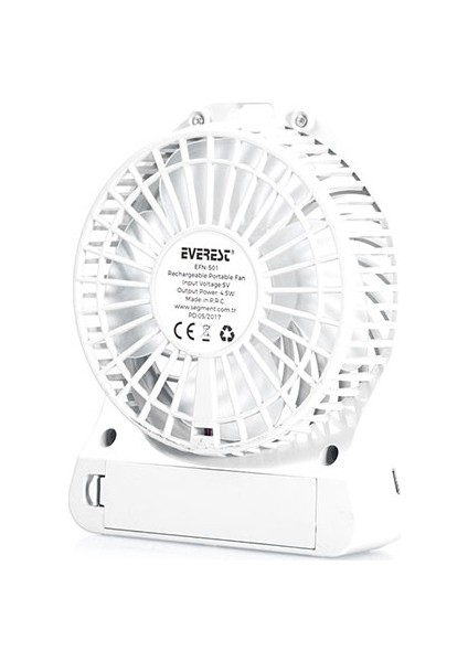 EFN-605 Masaüstü Şarj Edilebilir Beyaz 800mAh Usb Fan fiyatları