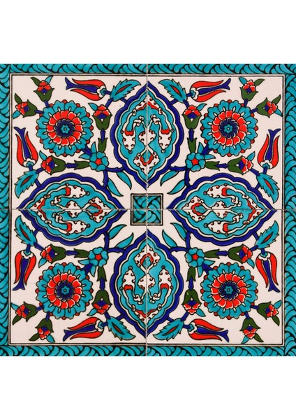 Çini Stilize Çiçek Desenleri Kanvas Tablo fiyatları
