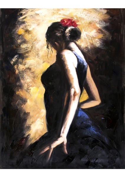 Yağlı Boya İspanyol Dansçı Kadın Kanvas Tablo fiyatları