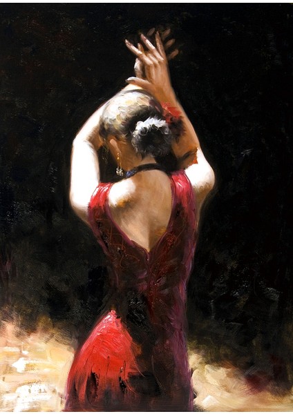 Yağlı Boya İspanyol Dansçı Kadın Kanvas Tablo fiyatları