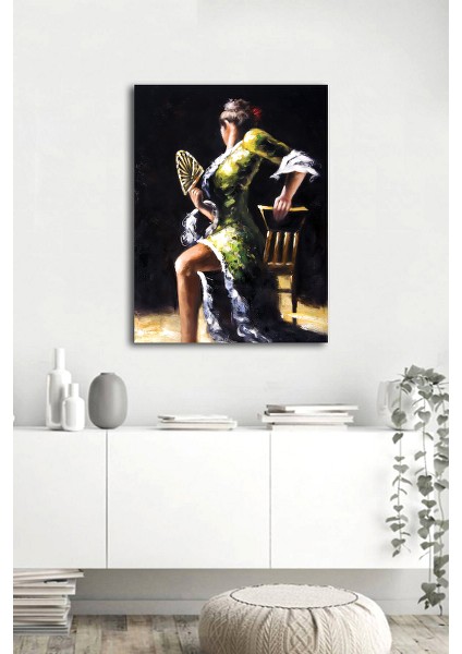 Yağlı Boya İspanyol Dansçı Kadın Kanvas Tablo