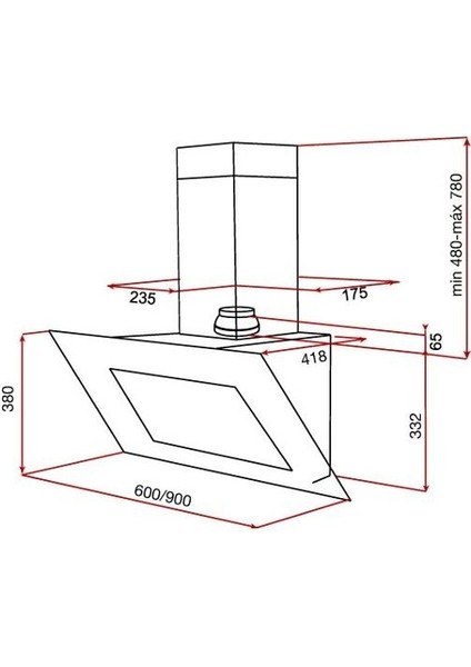 Dvt 985 B 90 cm Davlumbaz Siyah fiyatları