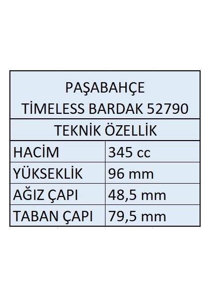 52790 Timeless Bardak 12 Adet
