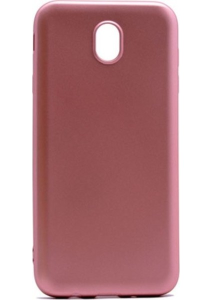 Samsung Galaxy J7 Pro Mat Premium Silikon Kılıf - Rose + Tam Kaplayan 6D Nano Ekran Koruyucu Gold