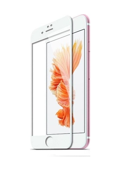 Apple iPhone 8 Plus 5D Tam Kaplayan Ekran Koruyucu Cam Beyaz