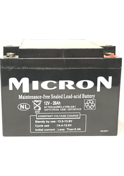 Mıcron 12V 28A Kuru Bakımsız Akü