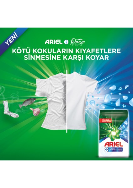 Plus Toz Çamaşır Deterjanı Febreze Etkili Beyazlar 5 kg + Parlak Renkler 5 kg + (Fairy Sünger)