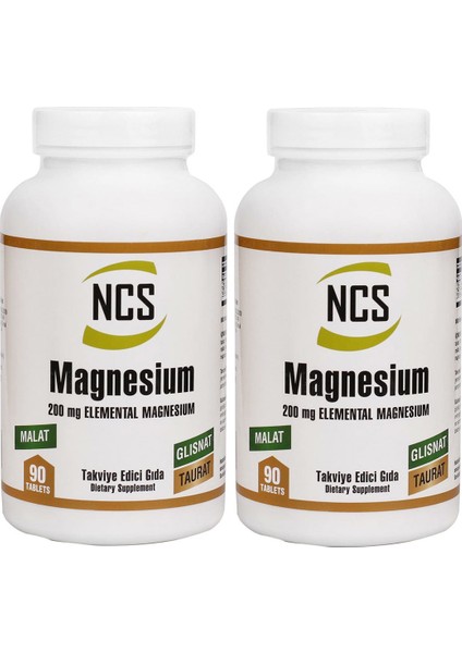 Magnesium 200 Mg Malat Taurat Glisinat 90 Tablet x 2 Adet
