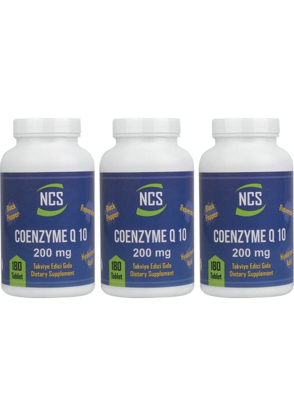 Coenzyme Q-10 200 Mg 180 Tablet x 3 Adet