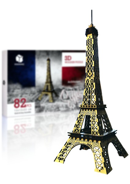 Eyfel Kulesi 82 Parça 3D Ahşap Puzzle