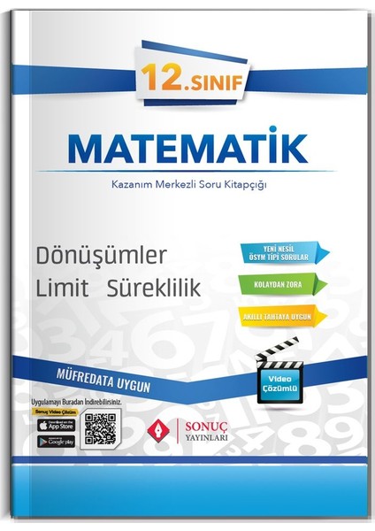 Sonuç Yayınları  12.Sınıf Matematik Kazanım Merkezli Soru Bankası 2020