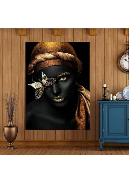 Afrikalı Kadın 3'lü Kanvas Tablo 35 x 50 cm modelleri