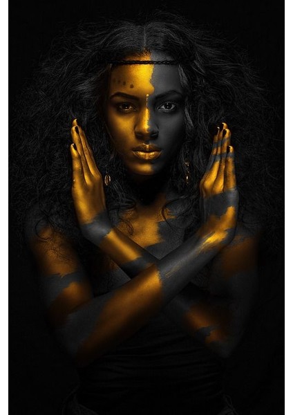 Afrikalı Kadın 3'lü Kanvas Tablo 35 x 50 cm fırsatları