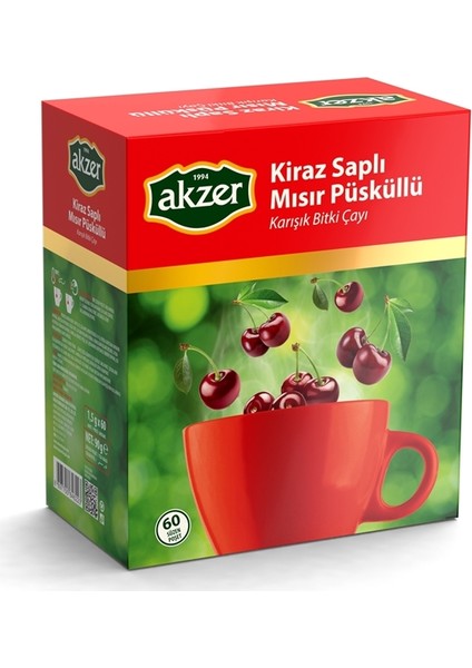 Kiraz Saplı Mısır Püsküllü Bitkisel Çay