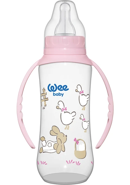 Wee Baby Kulplu PP Biberon 270 ml Pembe