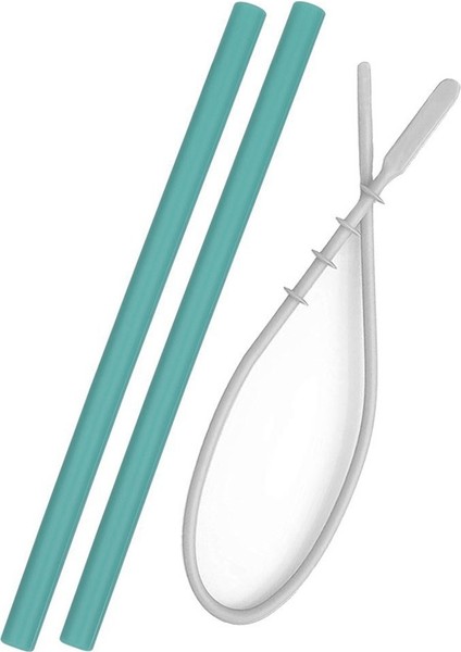 Silikon Pipet 2'li - Aqua Green & Tem.Fırç. Aqua Green