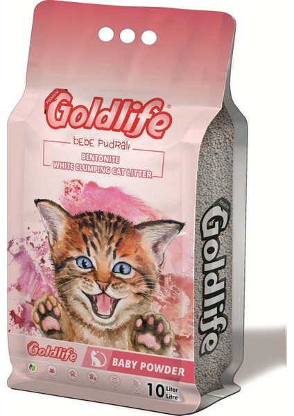 Gold Life Premium Bebe Pudralı 10 l Kedi Kumu