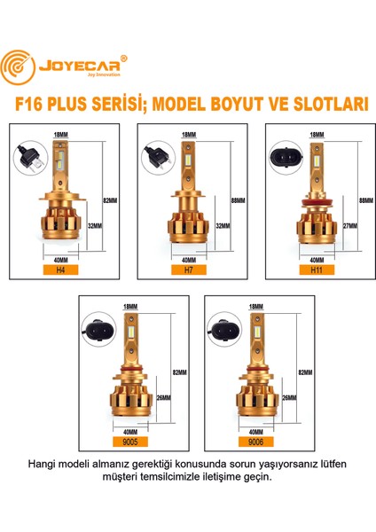 Joyecar® F16 LED Xenon Far | Canbus | Çip 9006