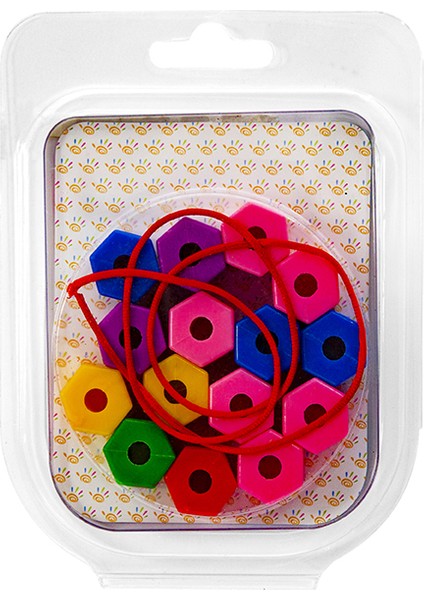 Geometri Plastik Boncuk Seti - Asetat Kutu - 5'li Takım