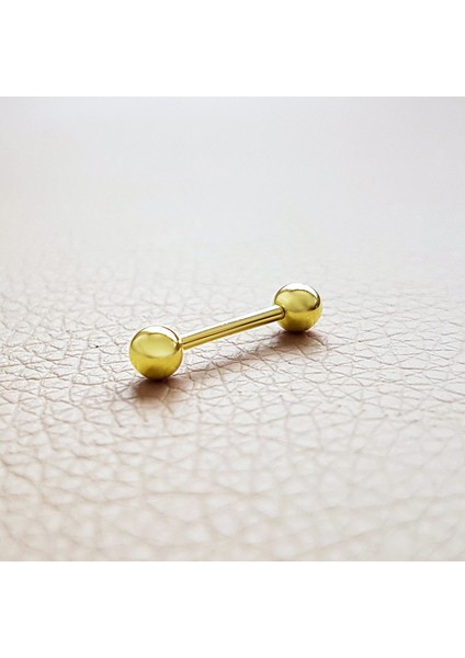Altın Toplu Düz Kaş ve Dil Piercing AS13PC fiyatları