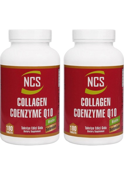 Hidrolize Collagen Coenzyme Q10 Biotin Zinc Selenium 180 Tablet x 2 Adet