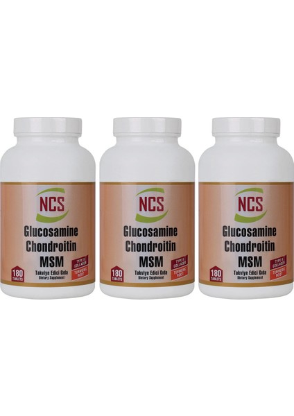 Glucosamine Chondroitin Msm Type Iı Collagen Turmeric 180 Tablet x 3 Adet