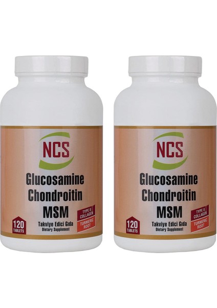 Glucosamine Chondroitin Msm Type Iı Collagen Turmeric 120 Tablet x 2 Adet