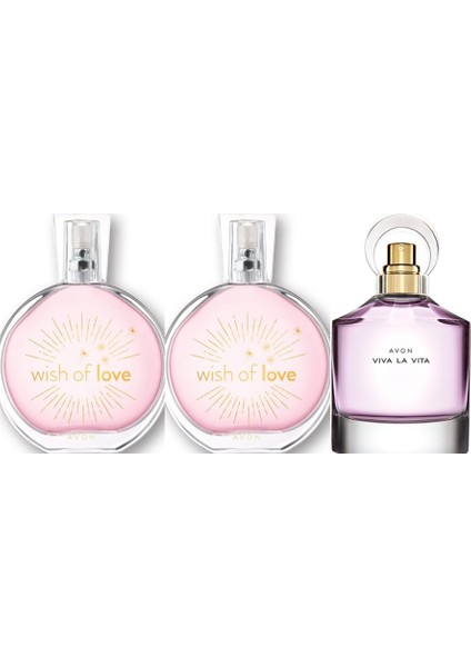 Wish Of Love 50 ml Kadın Edt(2 Adet)+Avon Viva La Vita 50 ml Kadın Edp