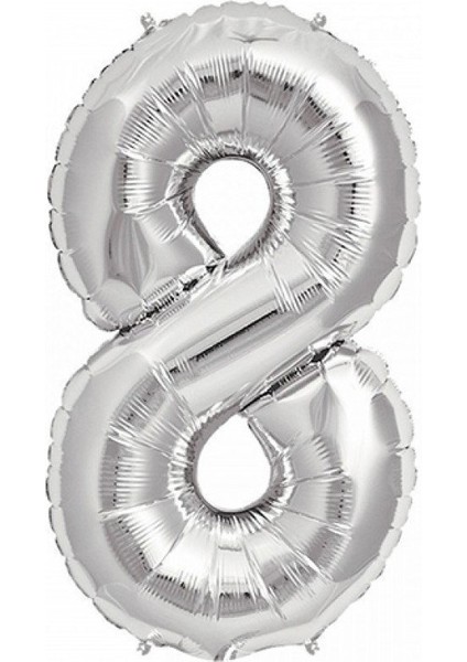PartiPan Folyo Balon 8 Rakam Gümüş 110 cm fiyatları